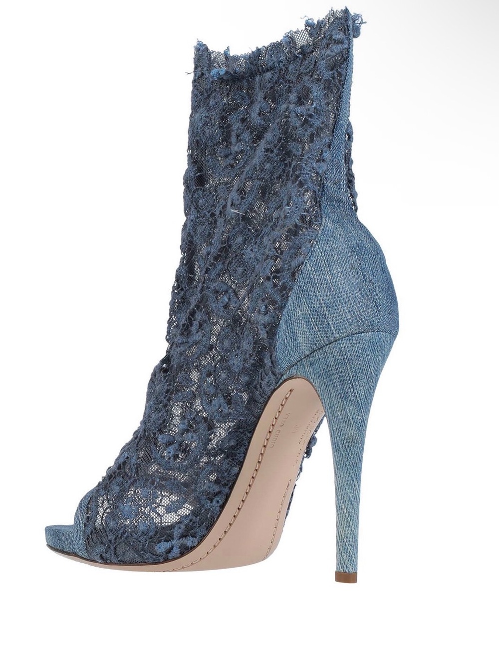 Ermanno Scervino Denim Lace Booties size 6